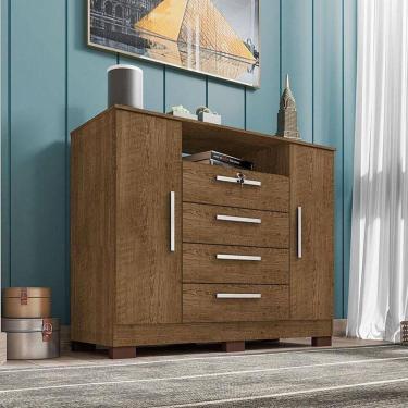 Imagem de Cômoda Ambiente Mirassol 4 Gavetas 2 Portas Malbec - Incorplac