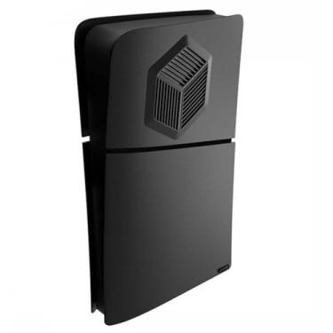 Imagem de Adequado para case de PS5 Slim Digital Edition, painel com aberturas de resfriamento, capa protetora anti-riscos e à prova de poeira, painéis laterais de reposição ABS de alta qualidade. (preto)