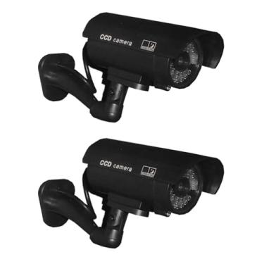 Imagem de Câmera de segurança falsa CCTV vermelha luz LED falsa câmera de vigilância uso externo interno