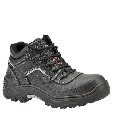 Imagem de Skechers Bota Industrial Masculina Burgin-sosder, Couro preto em relevo, 8 Wide