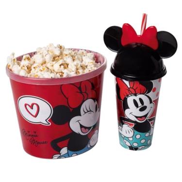 Imagem de Kit Cinema 2 em 1 Balde de Pipoca 2L + 1 Copo Minnie 500 ml Plasútil