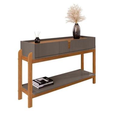 Imagem de Aparador Lizz 2 Gavetas - Casa D, Cinza Pérola e Cedro