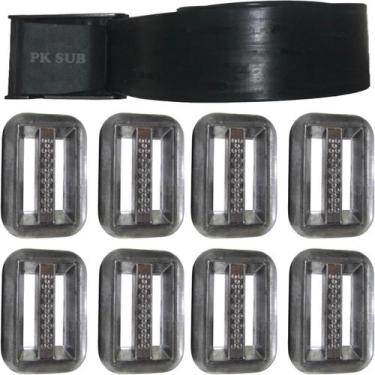 Imagem de Cinto de borracha com 8 lastros 500g chumbo kit de mergulho caça pesca