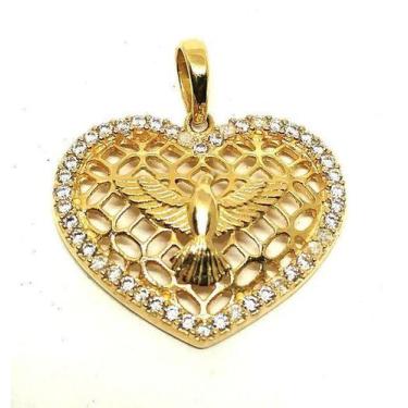 Imagem de Pingente de ouro 18k Coração Espirito Santo - Elegancy Joias