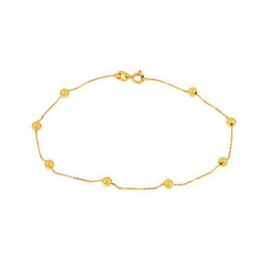 Imagem de Pulseira de ouro 18 k malha veneziana com bolinhas - Elegancy Joias