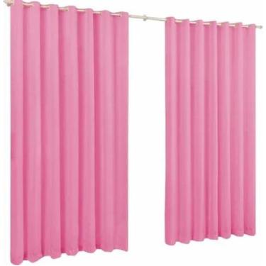 Imagem de Cortina De Microfibra 3,00X2,80 Rosa Ilhós Cromado - Confecções evange