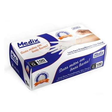 Imagem de Luva de Latex P com pó Medix cartucho com 100 unid, Látex