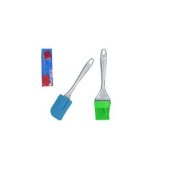 Imagem de Kit Espátula E Pincel Em Silicone Uso Culinário Pão Duro - Fu Xing