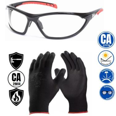 Imagem de Kit Protecao Oculos Uv Epi Luva Tatil Antiestatica Multiuso Emborracha