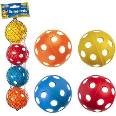 Imagem de Bola vazada brinquedo para cães 4 peças ref. pet-648 - Western