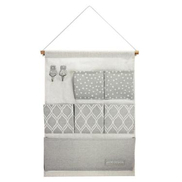 Imagem de Organizador Porta Trecos P/ Pendurar C/ 6 Bolsos - Linha Loft Cinza