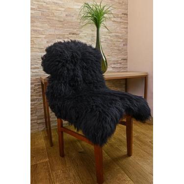 Imagem de Pelego Natural Preto Premium Lã Alta G - JS PELES