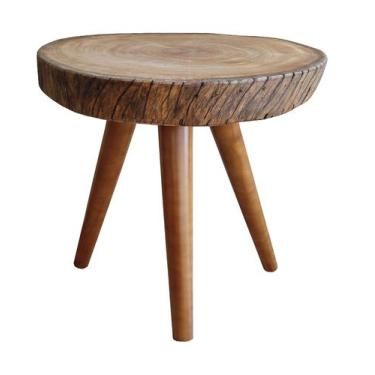 Imagem de Bolacha De Madeira Rústica 42cm Tronco 3 Pés Palito Chapa Inclinada - 