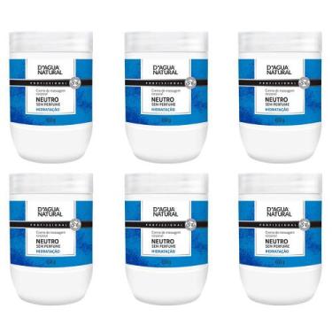 Imagem de Kit 6 Potes Creme De Massagem Corporal Dagua Natural Neutro 650g Sem P