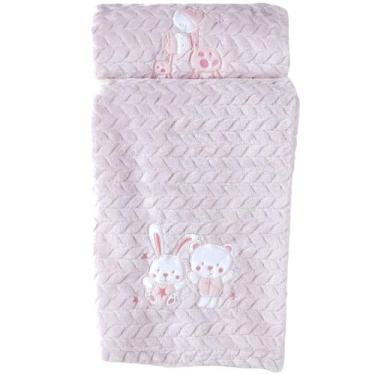 Imagem de Cobertor Bebê Fluffy 110x90 com Aplique Bordado - Tessi, Malve