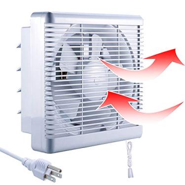 Imagem de SAILFLO Exaustor de obturador de janela de 30 cm com fluxo de ar reversível, ventilador silencioso de 476 CFM 35 W extrator de entrada de ar para banheiro, casa, quarto, sótão, impulsor de 25 cm