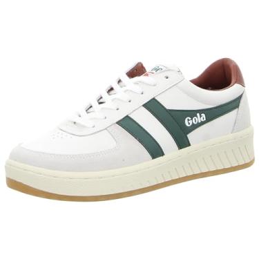 Imagem de Gola Tênis masculino Grandslam Classic, Branco/Evergreen/Ferrugem, 40