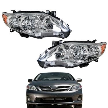 Imagem de labwork Substituição do conjunto do farol de farol para Toyota Corolla 2011 2012 2013 Lâmpadas pretas do lado do motorista e do passageiro
