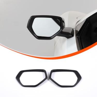 Imagem de Acabamento da capa da moldura da sobrancelha retrovisor lateral do carro compatível com Chevrolet Corvette C8 2020-2024 acessórios externos ABS (preto fosco)