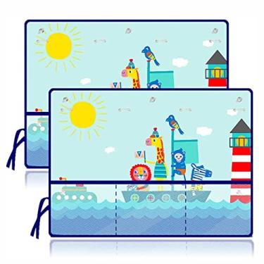 Imagem de Protetor solar de carro para bebês crianças, pacote com 2 protetores de cortina de janela lateral do carro protege contra o brilho do sol, raios UV, brilho do interior do carro, bloqueador solar (viagem)