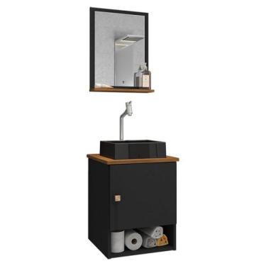 Imagem de Gabinete Banheiro Lima Cuba Tulipa Pto Torneira DL08 Val ABS - Loja Do