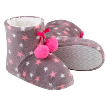 Imagem de Pantufa Botinha Feminina de Estrelas com Pompom GZT Ref.0111, M