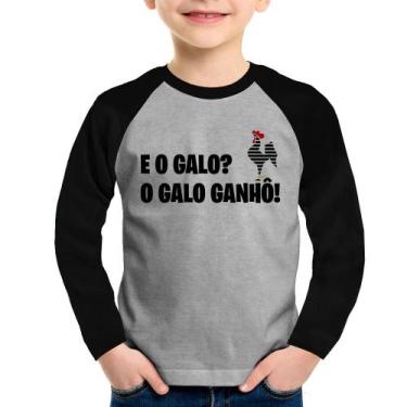 Imagem de Camiseta Raglan Infantil E o galo O galo ganhô! Manga Longa - Foca na 