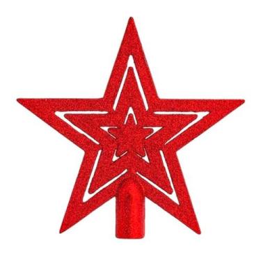 Imagem de Ponteira Para Arvore de Natal Estrela Vazada 18cm Glitter - KLIZZ, Ver