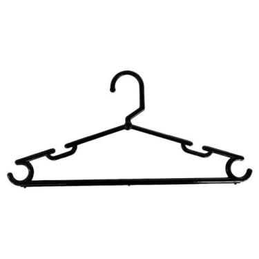 Imagem de Cabide Cavado Adulto Acrílico Preto Reforçado 8mm. 100 Unid - LL Expos