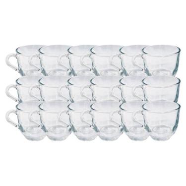 Imagem de Kit 18 Xicaras Vidro Resistente 150ML Para Cha Cafe Transparente - PRA