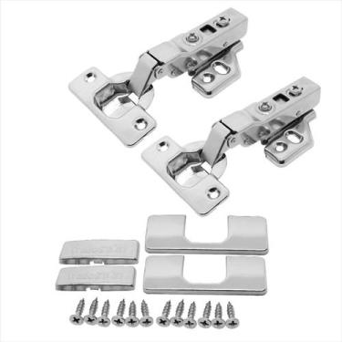 Imagem de Kit 20 Dobradiça Easy Tn Click Curva Capa Parafuso Aço Inox - Tradesta