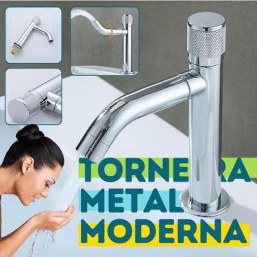 Imagem de Torneira Metal Cromada Pia Bancada Banheiro Lavabo Cozinha Brilhante B