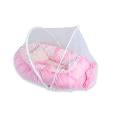 Imagem de Ninho Redutor de Berço para Bebê com Mosquiteiro Várias Estampas - Jba