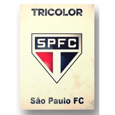 Imagem de Quadro Placa Aluminio 20x28 cm Escudo Tricolor São Paulo FC - ocamelo