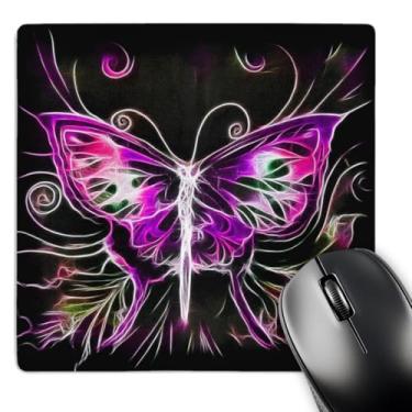 Imagem de 3dRose Mouse pad LLC 20 x 20 x 0,63 cm, borboleta fractal rosa bonita e roxa arte natural digital (mp_116896_1)