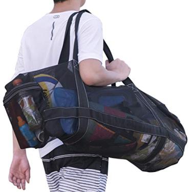 Imagem de Bolsa de Mergulho de Malha XGG para Scuba ou Snorkeling – Sacos de Mergulho Snorkel – Sacolas e Sacolas de Praia Extra Grandes com Zíper e Bolsos – Bolsa de Praia Grande Ideal para sua viagem na piscina