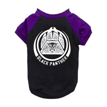 Imagem de Marvel Camiseta para c es Pantera Negra para animais de estima o | Camiseta de Guerra Infinita dos Vingadores para c es de tamanho m dio | Roupas para c es fofas, macias e confort veis | Vestu rio para c es oficialmente licenciado da Marvel Comics