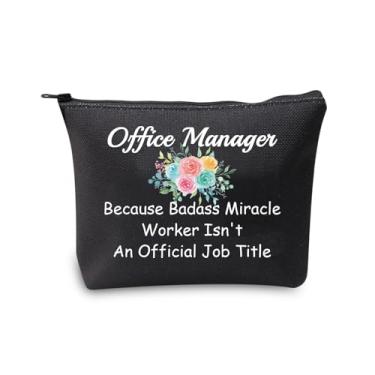 Imagem de JXGZSO Boss Appreciation Gift Boss Lady Office Manager Cosmetic Bag Because Badass Miracle Worker is sn't An Official Job Title Thank You Boss Gift For Leader Supervisor Mentor, Office Manager, preto