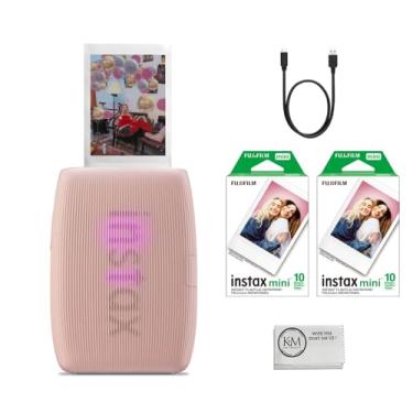 Imagem de Fujifilm INSTAX Mini Link 3 Impressora para smartphone | Pacote de filme instantâneo INSTAX Mini rosa | 20 exposições + pano de limpeza de microfibra (3 itens)