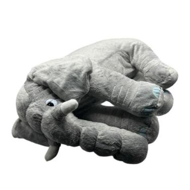 Imagem de Almofada Travesseiro Elefante Pelúcia Para Bebê Antialérgico 64x52cm -