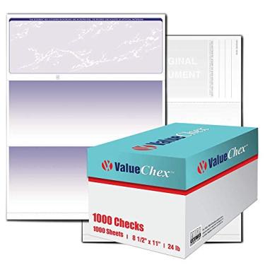 Imagem de VersaCheck ValueChex – 1000 cheques de voucher empresarial em branco – Blue Prestige – 1000 folhas # 1000 – Verifique no topo