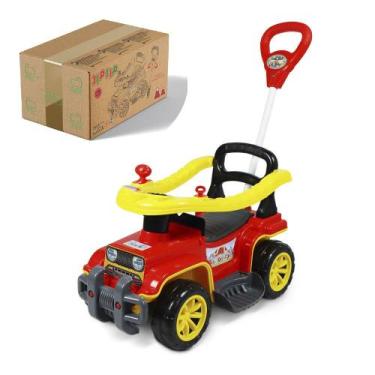 Imagem de Carrinho De Passeio Jipe Bombeiro Seguro Para Bebê Inmetro  Anel de se