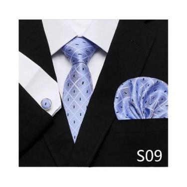 Imagem de Conjunto de Abotoaduras e Gravata Xadrez Vermelha para Homens - Ideal 