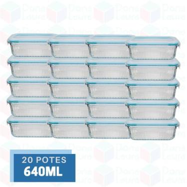 Imagem de 20 Potes Marmita Vidro Resistente 640ml Forno Microondas - Belo Vidro,