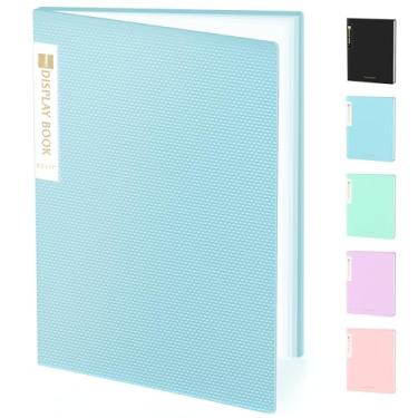 Imagem de Sooez Fichário de 18 bolsos com mangas de plástico 21,5 x 28 cm, pasta de portfólio de arte resistente com protetores de folha transparentes, tela de 36 páginas, livro de apresentação para obras de