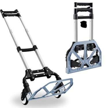 Imagem de Carrinho de Transporte de Carga, Dobrável e Compacto, Alumínio Fundido, Capacidade 80kg, Alça Telescópica, Rodas Emborrachadas
