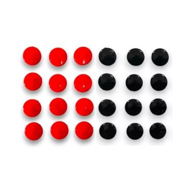 Imagem de 24 Un Imã De Geladeira Redondo Bolinha Magnetico Preto e Vermelho