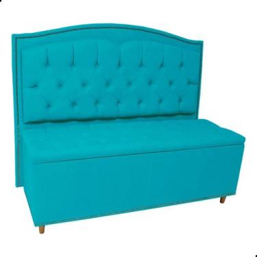 Imagem de Kit Cabeceira e Calçadeira Com Baú 195 cm King Casal Diana Suede - Fin
