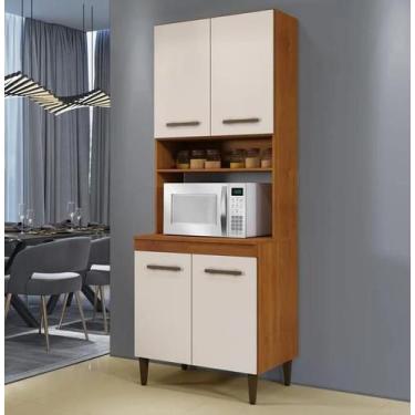 Imagem de Paneleiro Torre Quente Atenas 4 Portas Kaiki Móveis - Nature/Off