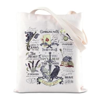 Imagem de KUIYAI Fantasia Crows Novel Merchandise Tote Bag Ketterdam Crow Club Bolsa de Ombro NMNF Presente Sombra e Osso Presente para Bookish, Beattheoddsts-us, middle